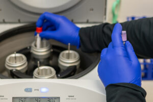 Clinical research team conducting a patient study